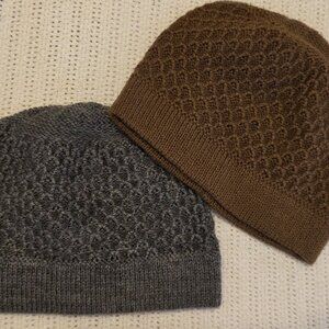 Set of 2 Alpaca Knit Beanies – Brown & Beige✨ Unisex • New • Ultra Soft & Warm